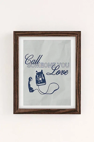 Urban Outfitters Refined Collective Call Someone You Love Art Print In Walnut Wood Frame At