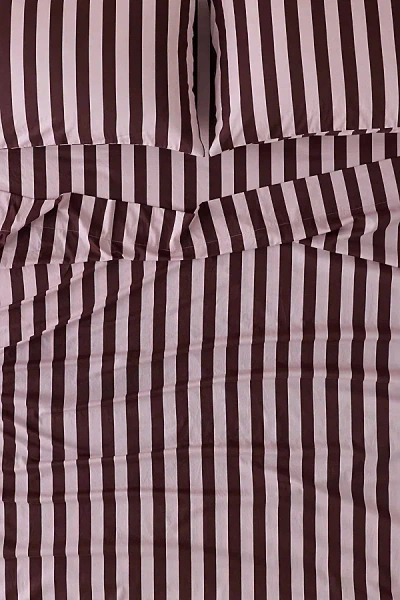 Urban Outfitters Regina Patterned Cotton Sateen Sheet Set In Cocoa Blush Stripe At  In Multi