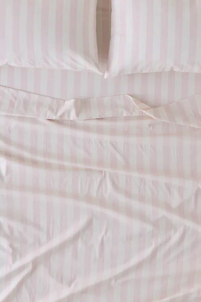 Urban Outfitters Regina Patterned Cotton Sateen Sheet Set In Pink White Stripe At