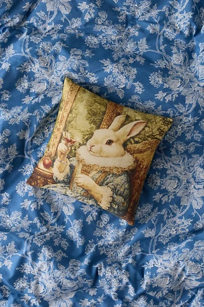 Urban Outfitters Renaissance Critters Velvet Throw Pillow In Square Bunny At  In Multi