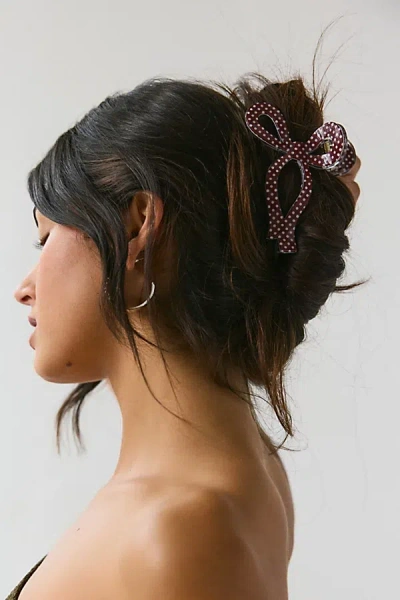 Urban Outfitters Resin Draped Bow Claw Clip In Pom Polka Dot, Women's At