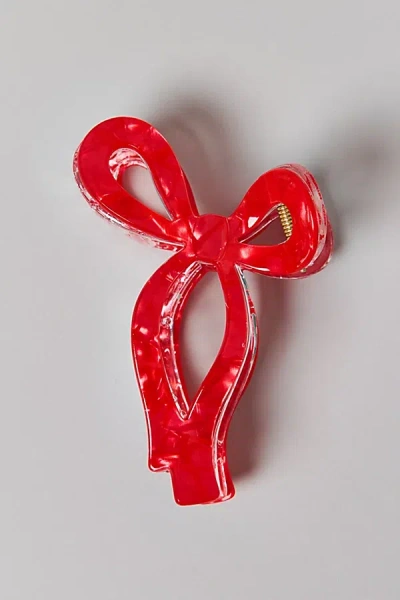 Urban Outfitters Resin Draped Bow Claw Clip In Red, Women's At
