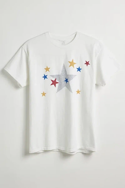 Urban Outfitters Reversible Burn Through Star Tee In White, Men's At