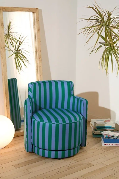 Urban Outfitters Rhea Swivel Lounge Chair In Blue At  In Blue