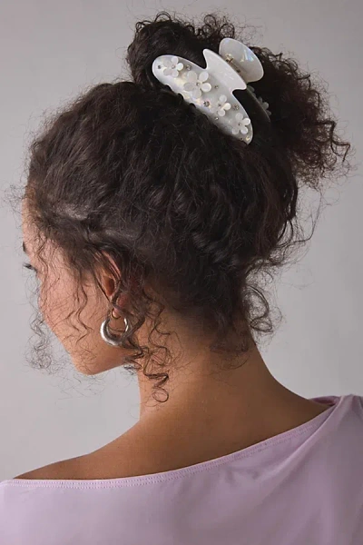 Urban Outfitters Rhinestone 3d Floral Claw Clip In Ivory, Women's At  In White
