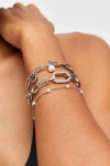 Urban Outfitters Rhinestone Layered Chain Bracelet Set In Silver, Women's At