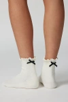 Urban Outfitters Ribbed Ruffle Crew Sock In Ivory, Women's At  In Ivory