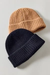 Urban Outfitters Ribbed Short Roll Beanie In Black, Men's At  In Blue