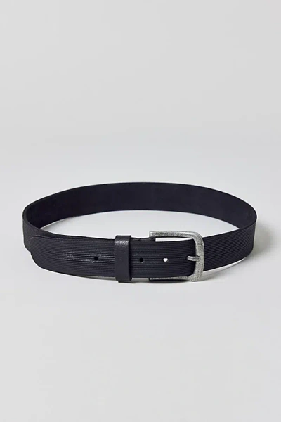 Urban Outfitters Ribbed Trim Slim Leather Belt In Black, Men's At