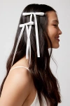 Urban Outfitters Ribbon Hair Bow Barrette Set In White