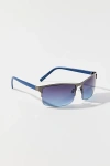 Urban Outfitters Rickey Metal Shield Sunglasses In Black, Men's At  In Black