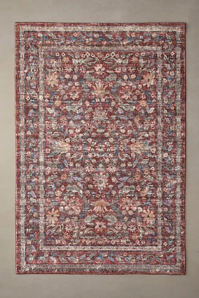 Urban Outfitters Rifle Paper Co. X Loloi Courtyard Rug In Red At  In Brown