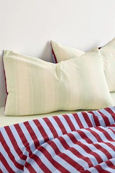 Urban Outfitters Riley Striped Reversible Sham Set In Citrus Berry At