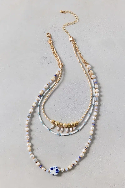 Urban Outfitters Rio Beaded Triple-layered Necklace In Gold, Women's At