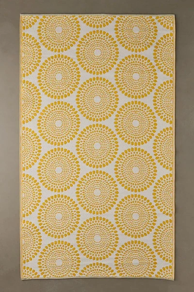 Urban Outfitters Rio Patterned Outdoor Rug In Yellow At