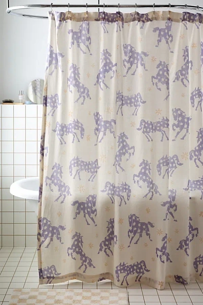 Urban Outfitters Roan Ponies Shower Curtain In White At