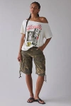 Urban Outfitters Rock Band Graphic Off-the-shoulder Oversized Tee In Blondie, Women's At  In Gray