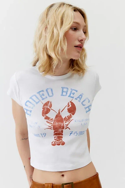 Urban Outfitters Rodeo Beach Graphic Baby Tee In White, Women's At