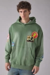 Urban Outfitters Rolling Stones Patches Hoodie Sweatshirt In Green, Men's At  In Green