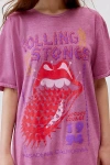 Urban Outfitters Rolling Stones Voodoo Lounge Oversized Tee In Blush, Women's At  In Pink