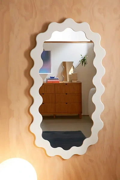 Urban Outfitters Roma Wavy Wall Mirror In White At