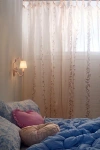 Urban Outfitters Rory Embroidered Chiffon Window Panel In Rose At