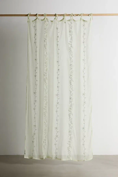 Urban Outfitters Rory Embroidered Chiffon Window Panel In Sage At