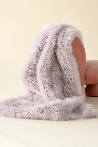 Urban Outfitters Rory Faux Fur Throw Blanket In Lilac At