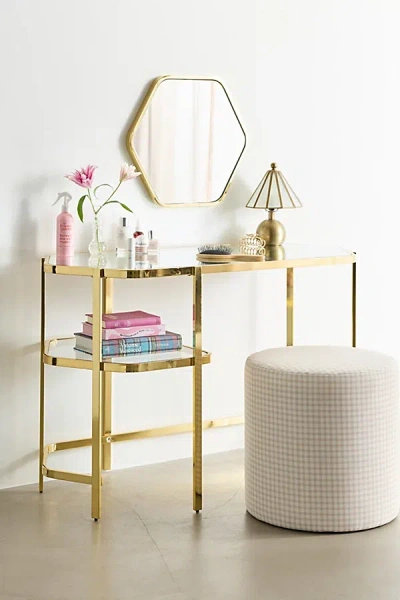 Urban Outfitters Rory Plated Metal Mirrored Vanity In Gold At  In White