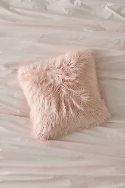 Urban Outfitters Rory Shaggy Faux Fur Throw Pillow In Pink At