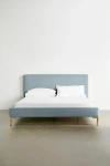 Urban Outfitters Rosalie Classic Velvet Upholstered Platform Bed In Sky At