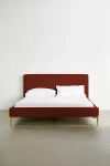 Urban Outfitters Rosalie Classic Velvet Upholstered Platform Bed In Terracotta At  In Terracotta