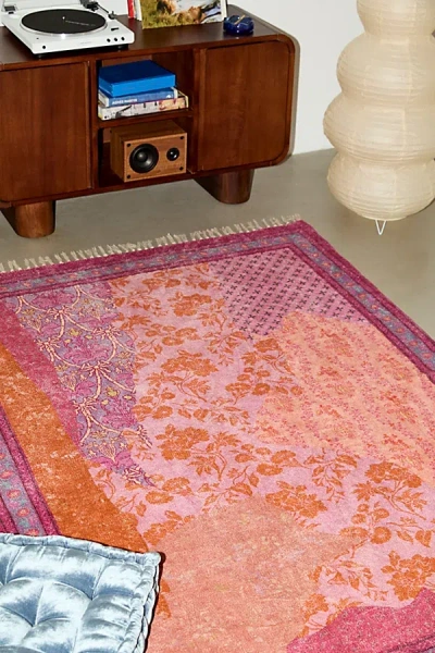 Urban Outfitters Rosalie Patchwork Digital Printed Chenille Rug In Pink At  In Multi