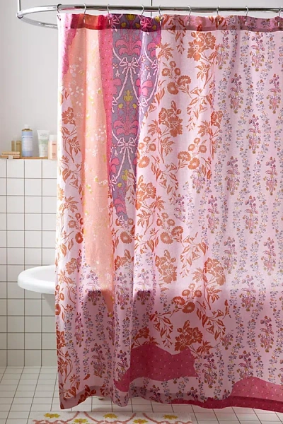 Urban Outfitters Rosalie Wallpaper Shower Curtain In Pink At  In Multi