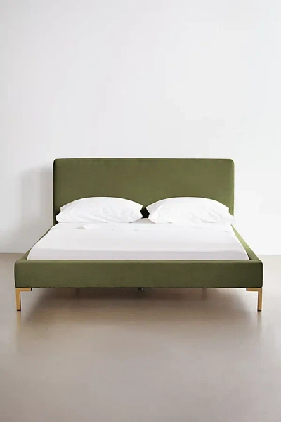 Urban Outfitters Rosalie Woven Crosshatch Platform Bed In Green At
