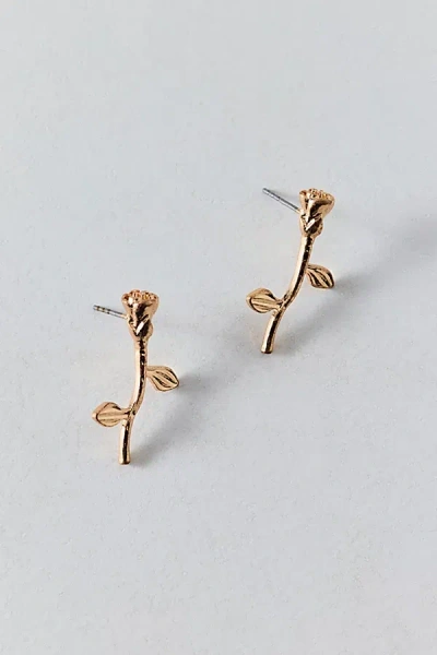 Urban Outfitters Rose Flower Post Earring In Gold, Women's At