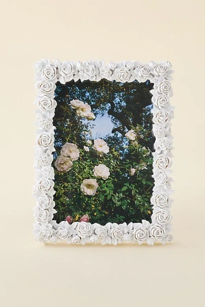 Urban Outfitters Rosette 5" X 7" Picture Frame In White At