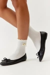 Urban Outfitters Rosette Pointelle Crew Sock In Ivory, Women's At  In Ivory