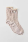 Urban Outfitters Rosette Pointelle Crew Sock In Oatmeal, Women's At