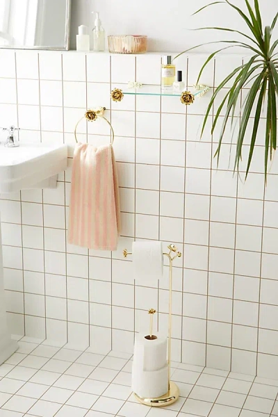 Urban Outfitters Rosette Towel Ring In Gold At  In Burgundy