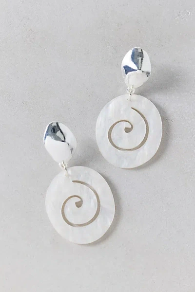 Urban Outfitters Round & Round Swirl Drop Earrings In Silver, Women's At  In White