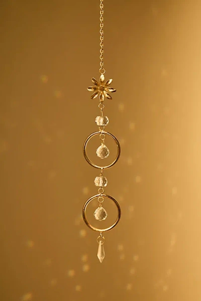 Urban Outfitters Round Crystal Prism Dangle Wall Hanging In Silver At