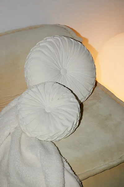 Urban Outfitters Round Pintuck Pillow In Ivory At  In White