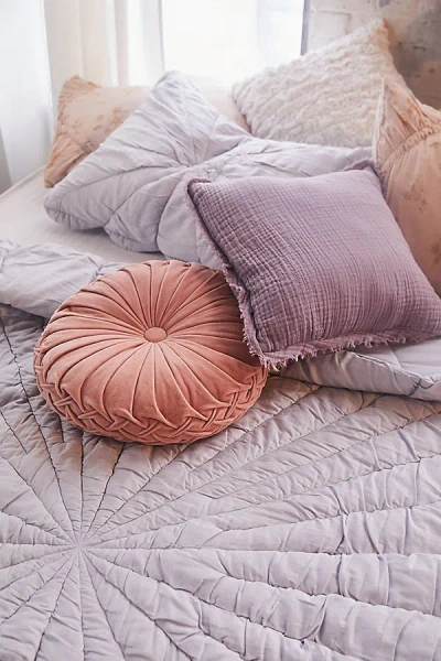 Urban Outfitters Round Pintuck Pillow In Rose