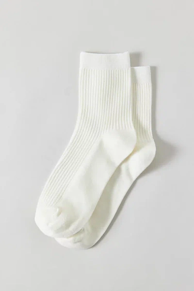 Urban Outfitters Rowan Essential Ribbed Knit Sock In White, Women's At