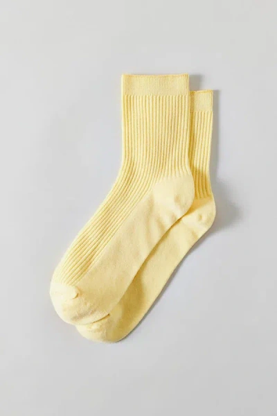 Urban Outfitters Rowan Essential Ribbed Knit Sock In Yellow, Women's At