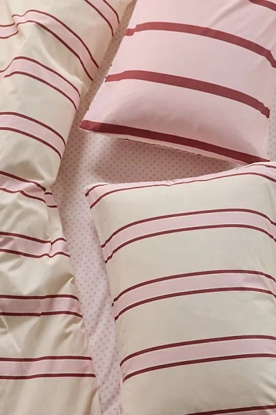 Urban Outfitters Rowen Striped Patterned Reversible Sham Set In Wine Stripe At