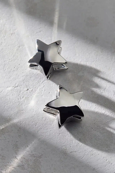 Urban Outfitters Roxy Star Huggie Earring In Silver, Women's At  In Metallic