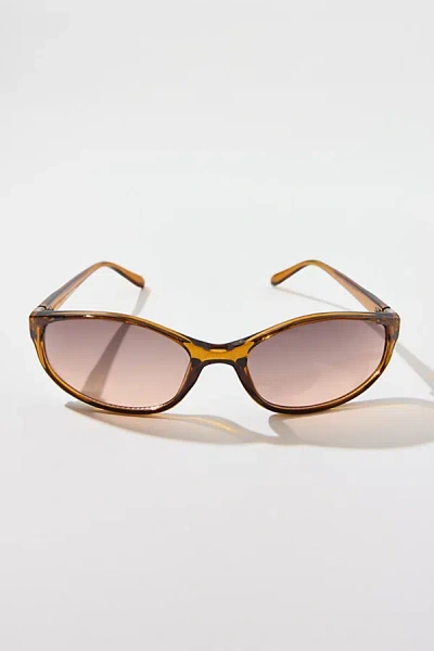 Urban Outfitters Ruby Oval Sunglasses In Brown, Women's At