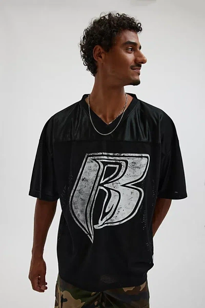 Urban Outfitters Ruff Ryders Mesh Football Jersey Tee In Black, Men's At